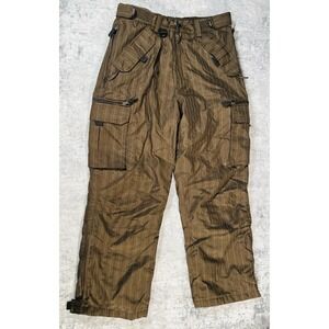 Pulse Snow Pants Mens 32x30 Brown Pinstripe Snowboard Ski Outdoors Activewear